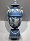 Stunning C. 1840' Wedgwood Blue Jasperware Dancing Hours 7.75 Urn Withlid Nice