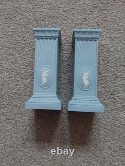 Stunning Wedgwood Jasperware Millennium Candlesticks Rare Find