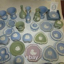 Superb Large Collection of Wedgwood Jasperware Blue, Green & Pink Including Rare