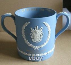 Ultra Rare Wedgwood Jasperware Blue Very Large City of Stoke Loving Mug