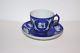 Very Rare 19th C. Wedgwood Jasperware Cobalt Blue Dip Miniature Cup + Saucer