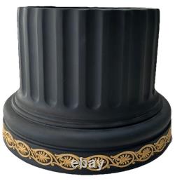 VERY RARE Wedgwood Library Collection Black And Cane Jasperware Planter 16.5 cm