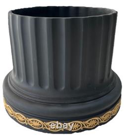 VERY RARE Wedgwood Library Collection Black And Cane Jasperware Planter 16.5 cm