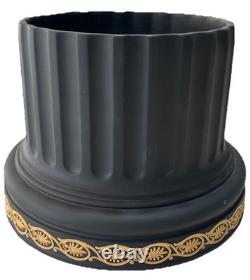 VERY RARE Wedgwood Library Collection Black And Cane Jasperware Planter 16.5 cm