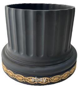 VERY RARE Wedgwood Library Collection Black And Cane Jasperware Planter 16.5 cm
