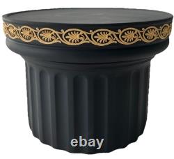 VERY RARE Wedgwood Library Collection Black And Cane Jasperware Planter 16.5 cm