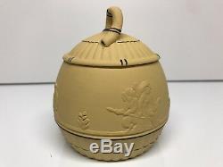 VTG EARLY 1900s Wedgwood Yellow ware CANE Pattern Jam Jar China MINT
