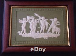 Very Rare Sage Green Jasper Ware Framed Plaque Limited Edition 11/50 Boxed