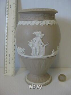 Very Rare Vintage Wedgwood England Taupe Jasper Ware Jasperware Large Vase