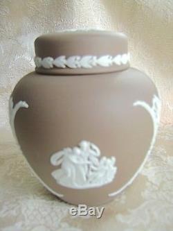 Very Rare Wedgwood Taupe Brown Jasperware Ginger Jar