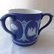 Victorian 1875 Large Loving Cup 3 Handle Periwinkle Blue Wedgwood Jasperware D