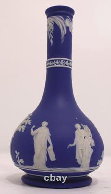 Victorian Cobalt Blue Wedgwood Jasperware Vase 1884