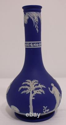 Victorian Cobalt Blue Wedgwood Jasperware Vase 1884