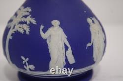 Victorian Cobalt Blue Wedgwood Jasperware Vase 1884
