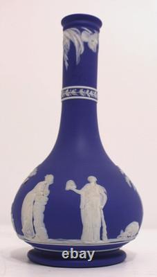 Victorian Cobalt Blue Wedgwood Jasperware Vase 1884