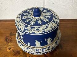 Victorian English Jasperware Cheese Keeper/Serving Dome in the Style of Wedgwood