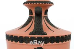Vintage 1950s Wedgwood Terra Cotta Terracotta & Black Jasperware Urn 11 H