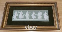 Vintage 1969 Wedgwood Framed'Dancing Hours 2' Jasperware Pottery Plaque
