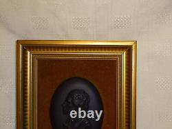 Vintage Framed Wedgwood Black Jasperware Beethoven Plaque