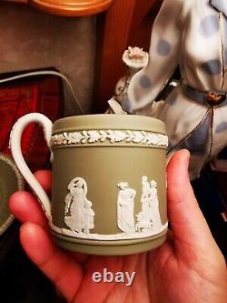 Vintage Green Wedgwood Jasperware Cup and Saucer