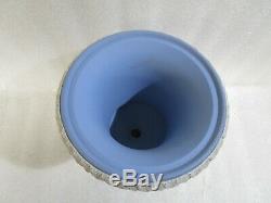 Vintage Large Wedgwood Blue Jasperware Twin Handled Pedestal Urn Vase, RARE