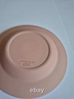 Vintage PINK Wedgwood Pink Jasperware Miniature Tea Cup Saucer Plate Set England