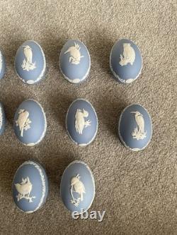 Vintage Pale Blue Wedgwood Jasperware Egg-Shaped Trinket Box x10