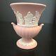Vintage Pink Wedgwood Jasper Ware Double Handled Vase Or Urn