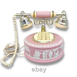 Vintage RARE Wedgwood Royal Albert Jasperware Pink Astral Telephone 1980s