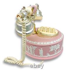 Vintage RARE Wedgwood Royal Albert Jasperware Pink Astral Telephone 1980s