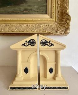 Vintage Rare Wedgwood Jasperware Architecture Bookends Library Collection Yellow