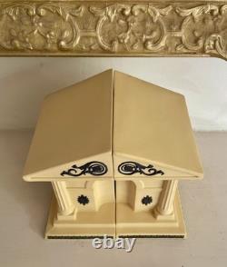Vintage Rare Wedgwood Jasperware Architecture Bookends Library Collection Yellow