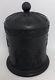 Vintage Wedgwood Black Basalt Jasperware Round Lidded Container Tobacco Jar 5c