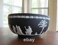 Vintage Wedgewood Jasperware Black Basalt Round Sacrifice Bowl