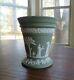 Vintage Wedgewood Jasperware Sage/celadon Trumpet Vase