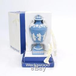 Vintage Wedgwood 275 Pale Blue Jasperware Dancing Hours 10 Urn In Box