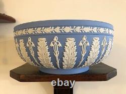 Vintage Wedgwood Acanthus Jasperware Blue Stoneware Bowl