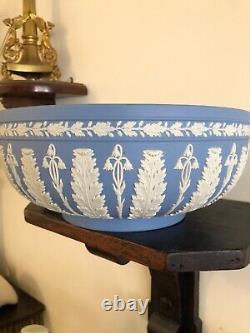 Vintage Wedgwood Acanthus Jasperware Blue Stoneware Bowl