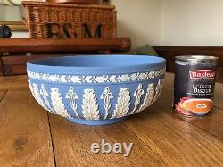 Vintage Wedgwood Acanthus Jasperware Blue Stoneware Bowl