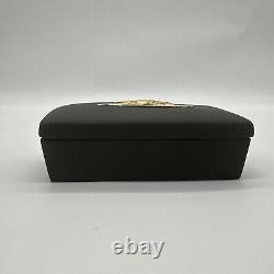 Vintage Wedgwood Black Basalt Jasperware Gilded Egyptian Motif Trinket Box