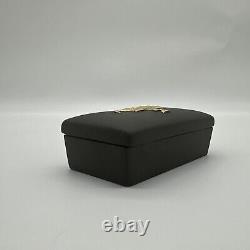 Vintage Wedgwood Black Basalt Jasperware Gilded Egyptian Motif Trinket Box