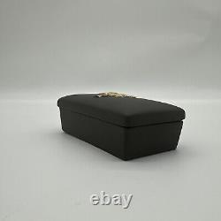 Vintage Wedgwood Black Basalt Jasperware Gilded Egyptian Motif Trinket Box