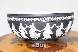 Vintage Wedgwood Black Jasper Ware Large Dancing Hours Bowl