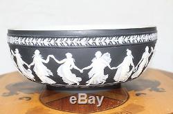 Vintage Wedgwood Black Jasper Ware Large Dancing Hours Bowl