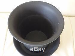 Vintage Wedgwood Black Jasperware Planter Pot