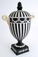 Vintage Wedgwood Black And White Jasper Jasperware Lidded Vase Urn England 1950s