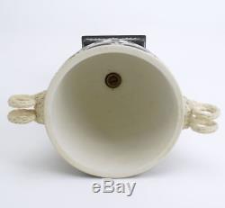 Vintage Wedgwood Black and White Jasper Jasperware Lidded Vase Urn England 1950s