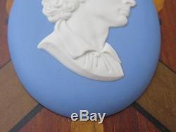 Vintage Wedgwood Blue Jasper Ware John Keats Oval Medallion