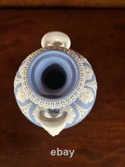 Vintage Wedgwood Blue Jasperware Dancing Hours Urn Vase With Lid Bacchus