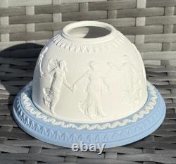 Vintage Wedgwood Blue & White Jasperware Candle Holder Dancing Hours